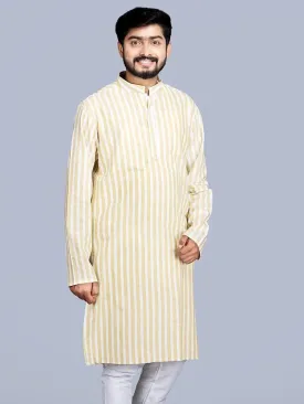 Handwoven Striped Cotton Men Kurta