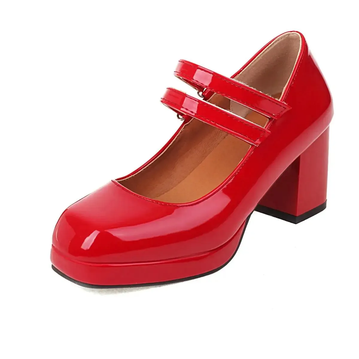 Hnzxzm Classic High Heels Women Pumps Shoes White Red Heeled Mary Janes Shoes Ladies New Party Office Wedding Shoes Female Size 47