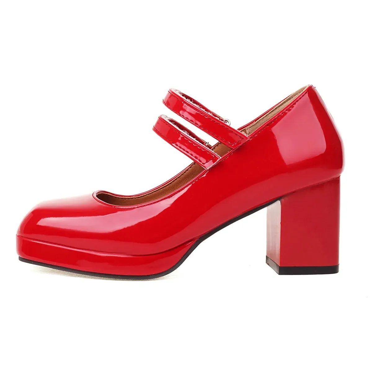 Hnzxzm Classic High Heels Women Pumps Shoes White Red Heeled Mary Janes Shoes Ladies New Party Office Wedding Shoes Female Size 47
