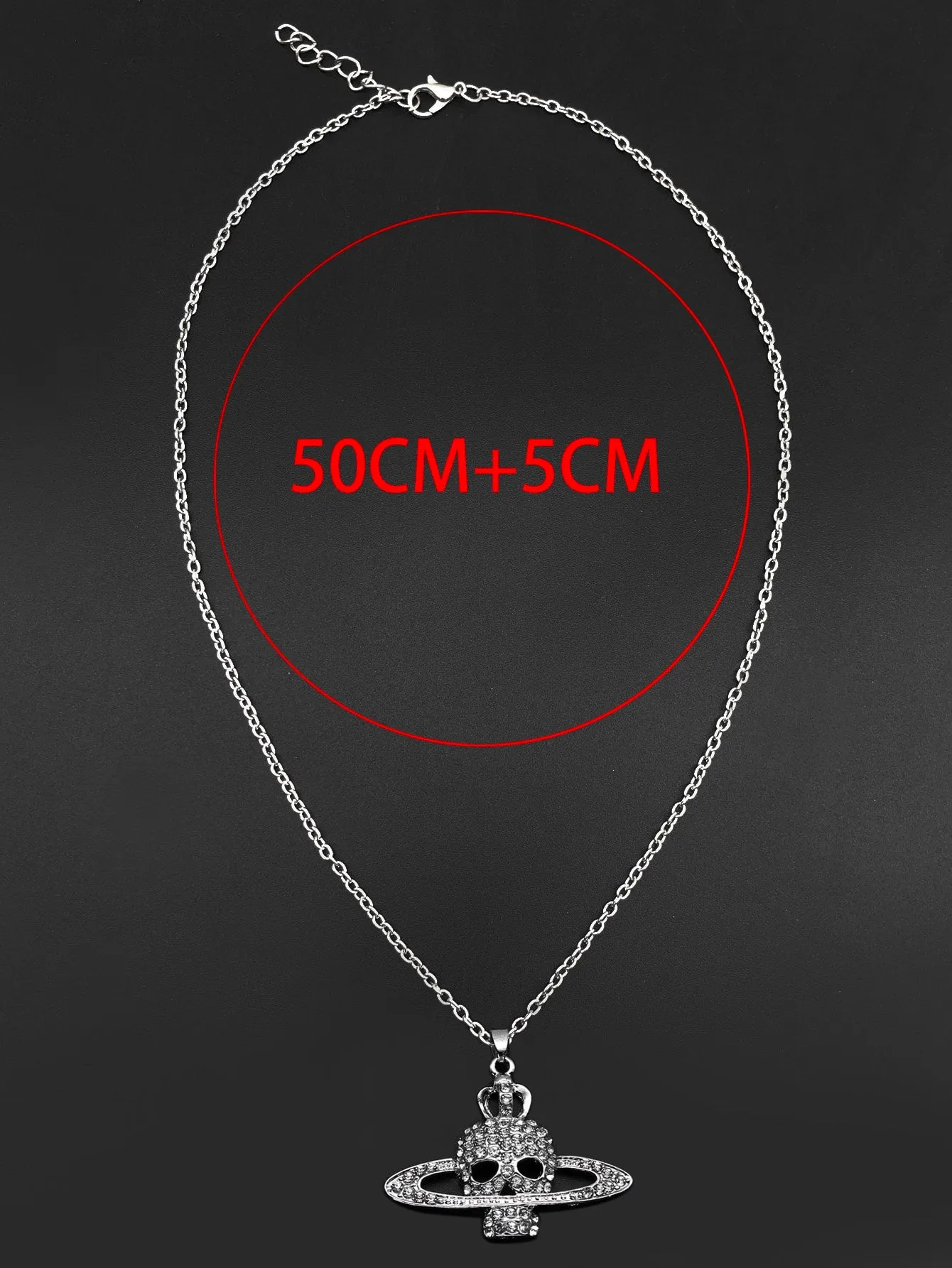 Men Rhinestone Skull Pendant Necklace for Men Jewelry for Men Gift for Men