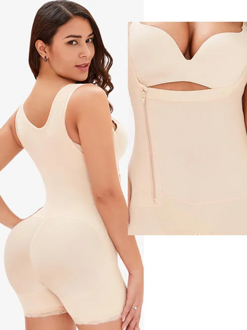 TEEK - Full Size Side Zip Up Wide Strap Shapewear